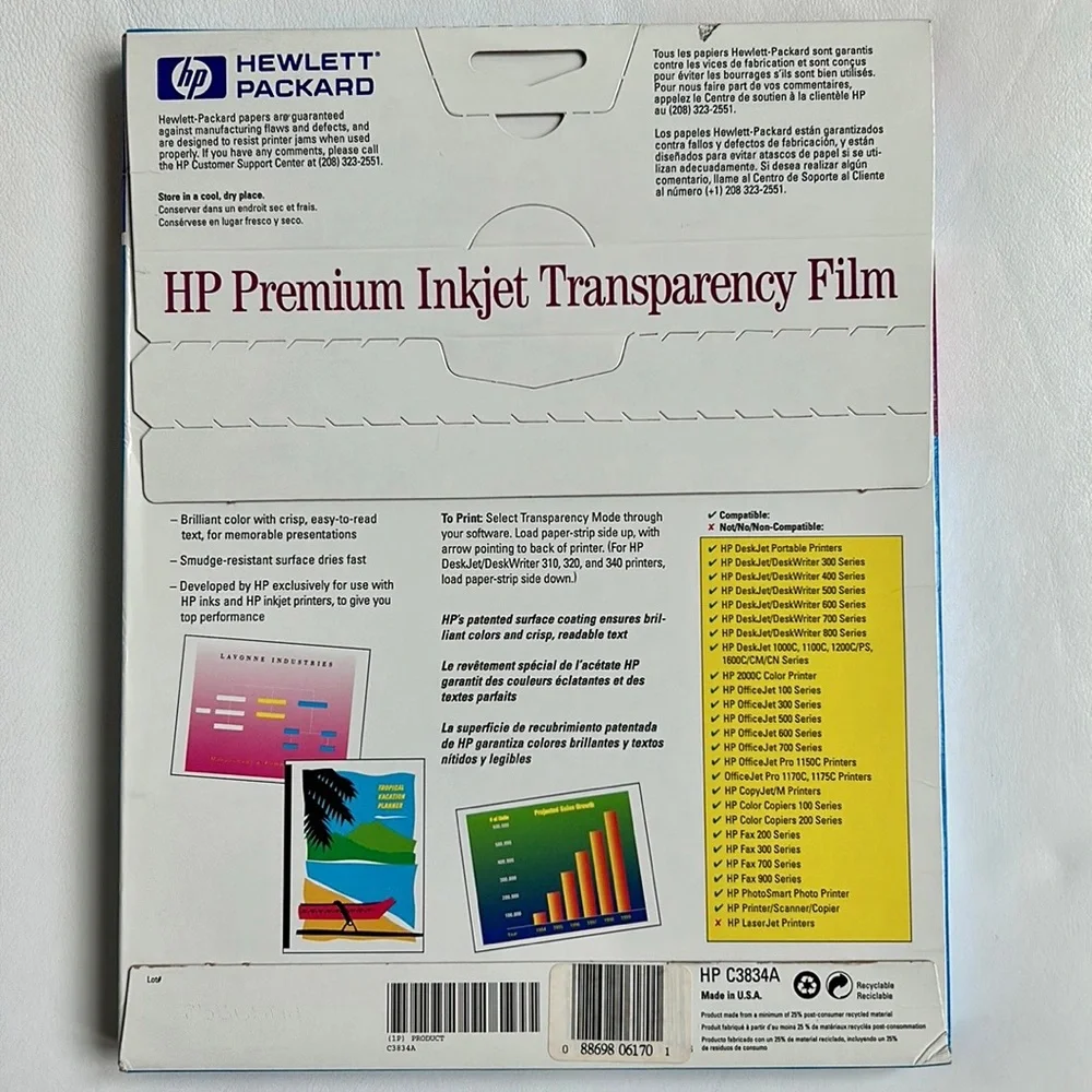 HP Premium InkJet Transparency Film 50 Sheets